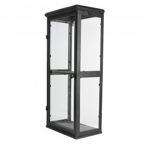 250702 Display Cabinet 31x21x70 cm Black Iron Glass Wall Cabinet