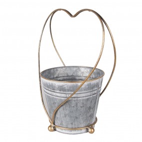 26Y5469 Plant Holder 29 cm Grey Gold colored Iron Planter