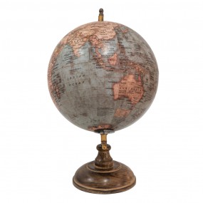 264915 Globe 22x37 cm Blue Pink Wood Iron Round Globus