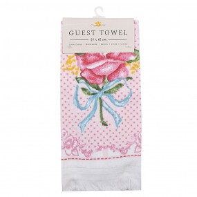 2CT026 Guest Towel 40x66 cm Pink Blue Cotton Rose Rectangle Toilet Towel