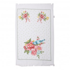 2CTCHB Guest Towel 40x66 cm White Pink Cotton Flowers Rectangle Toilet Towel
