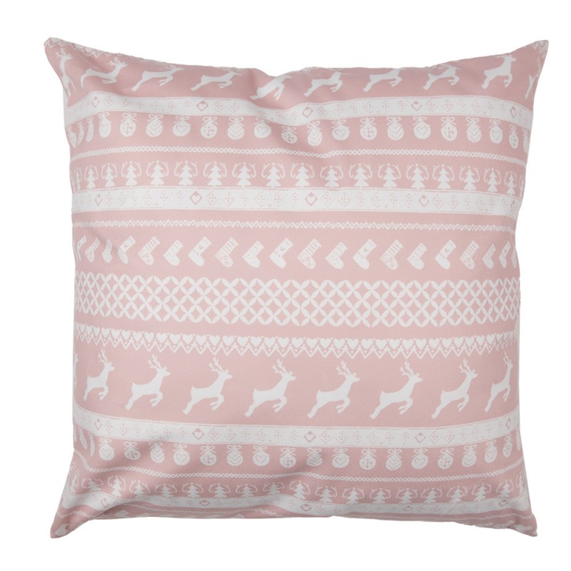 SWC22 Cushion Cover 45x45 cm Pink White Polyester Pillow Cover