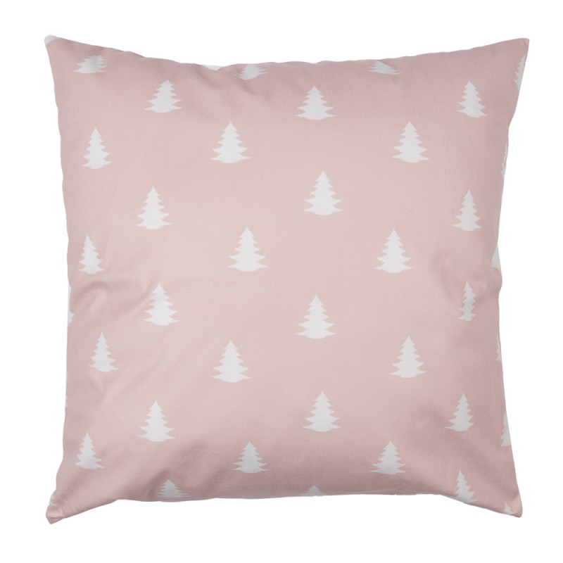 SWC24 Cushion Cover 45x45 cm Pink White Polyester Christmas Trees Pillow Cover