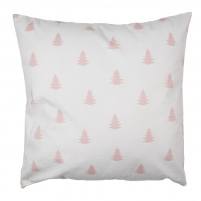 2SWC24 Cushion Cover 45x45 cm Pink White Polyester Christmas Trees Pillow Cover