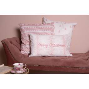 2SWC24 Kissenbezug 45x45 cm Rosa Weiß Polyester Weihnachtsbäume Dekokissenbezug