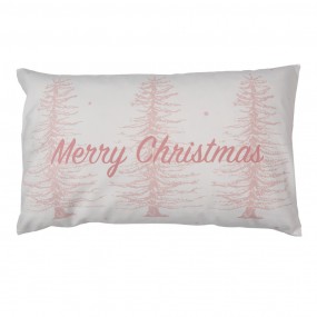 2SWC36-2 Cushion Cover 30x50 cm Pink White Polyester Christmas Trees Rectangle Pillow Cover