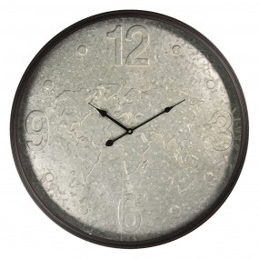 26KL0553 Wall Clock Ø 60 cm Grey Metal Round Hanging Clock