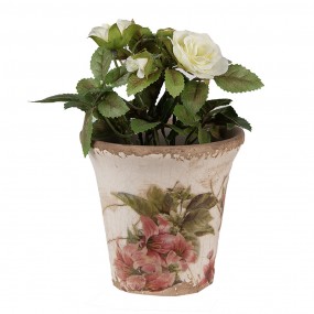 26CE1627S Bloempot  Ø 9x8 cm Beige Roze Keramiek Bloemen Bloempot Binnen