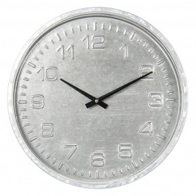 26KL0567 Wall Clock Ø 39 cm  Grey Wood Round Hanging Clock