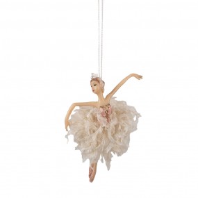 265264 Weihnachtsanhänger Ballerina 15 cm Rosa Beige Polyresin Weihnachtsbaumschmuck