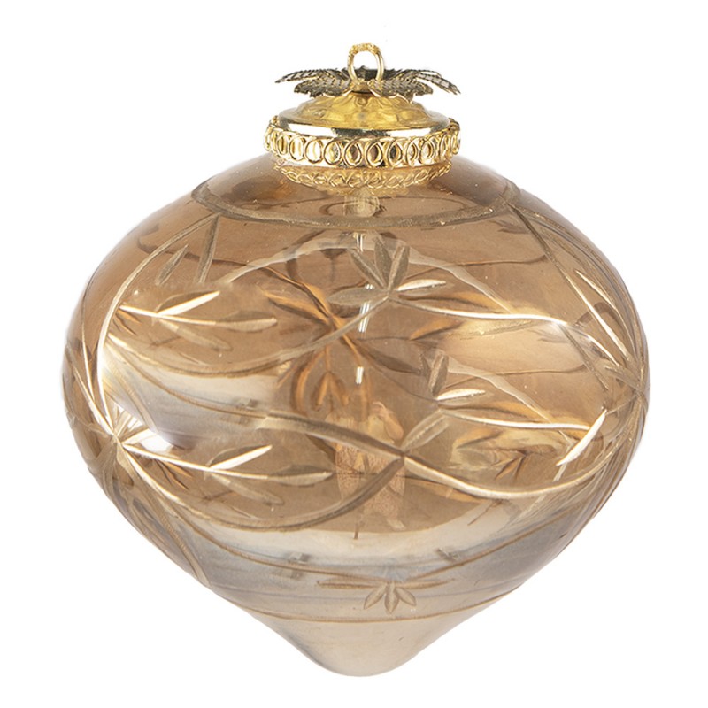 6GL3819 Christmas Bauble Ø 8 cm Gold colored Glass Christmas Decoration