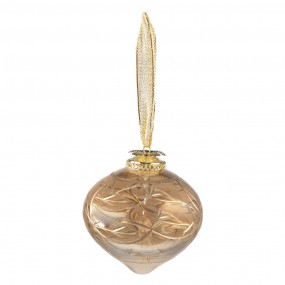 26GL3819 Christmas Bauble Ø 8 cm Gold colored Glass Christmas Decoration