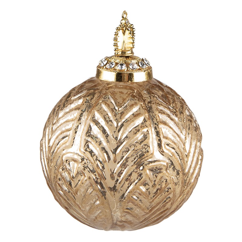 6GL3821 Christmas Bauble Ø 7 cm Gold colored Glass Christmas Decoration