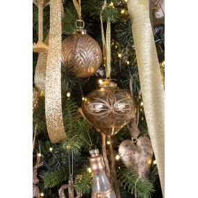 26GL3821 Christmas Bauble Ø 7 cm Gold colored Glass Christmas Decoration