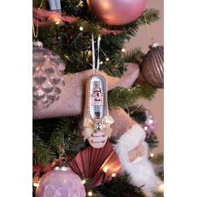 26PR3802 Pendants Ballet Shoe 4x4x12 cm Pink Beige Plastic Christmas Ornaments