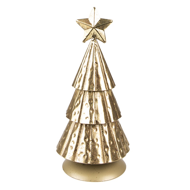 6Y5371 Decorazione di Natalizie Albero di Natale 20 cm Color oro Ferro