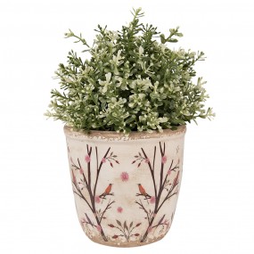 26CE1641M Planter Ø 14x13 cm Beige Brown Ceramic Branches Indoor Planter