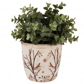 26CE1641S Planter Ø 13x12 cm Beige Brown Ceramic Branches Indoor Planter