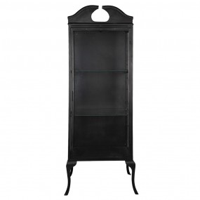 250697 Display Cabinet 68x43x181 cm Black Iron Glass Bookcase