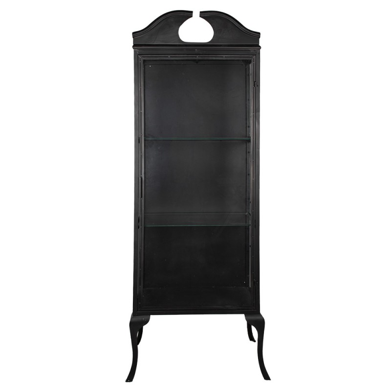 50697 Display Cabinet 68x43x181 cm Black Iron Glass Bookcase