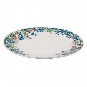 2FISDP Breakfast Plate Ø 21 cm Blue White Porcelain Flowers Plate