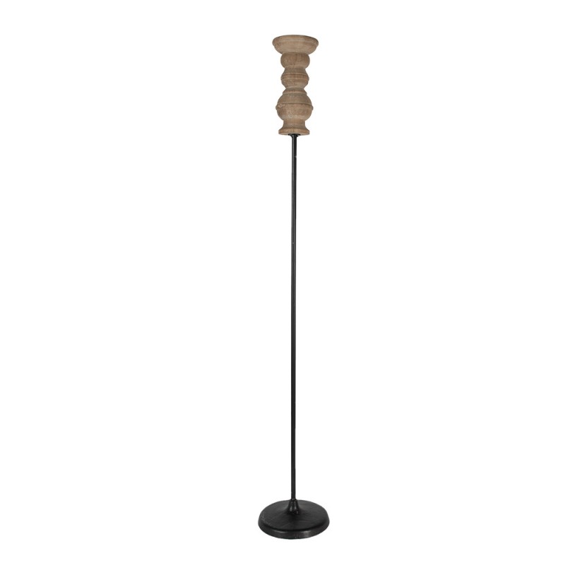 50694 Candle holder 102 cm Black Brown Wood Iron Candlestick