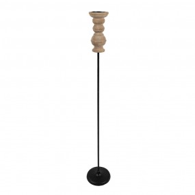 250694 Candle holder 102 cm Black Brown Wood Iron Candlestick
