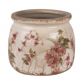 26CE1628M Pot de fleurs Ø 16x13 cm Beige Rose Céramique Fleurs Pot de fleurs d'intérieur