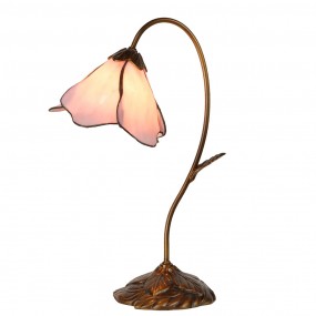 25LL-5327 Lampada da tavolo Tiffany 30x48 cm  Rosa Vetro Lampada da scrivania Tiffany