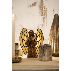 25LL-9246 Lampada da tavolo Tiffany Angelo 16x10x18 cm  Beige Vetro Lampade Tiffany