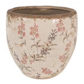 26CE1615L Pot de fleurs Ø 18x17 cm Beige Rose Céramique Fleurs Pot de fleurs d'intérieur