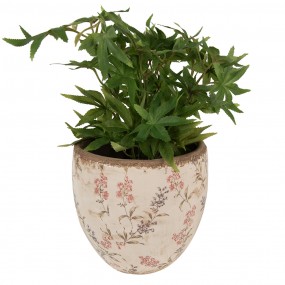 26CE1615L Pot de fleurs Ø 18x17 cm Beige Rose Céramique Fleurs Pot de fleurs d'intérieur