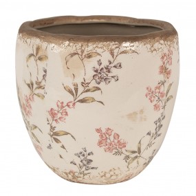 26CE1615M Fioriera Ø 14x14 cm Beige Rosa  Ceramica Fiori  Fioriera per interni