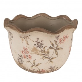 26CE1617L Pot de fleurs Ø 20x13 cm Beige Rose Céramique Fleurs Pot de fleurs d'intérieur