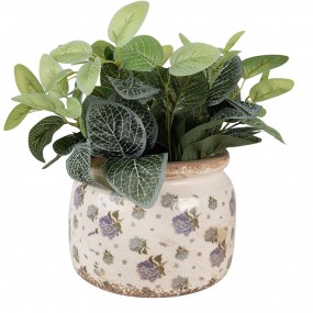 26CE1639L Fioriera Ø 20x15 cm Beige Blu  Ceramica Fiori  Fioriera per interni