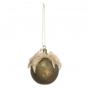 265039 Christmas Bauble Ø 15x20 cm Gold colored Metal Round Christmas Tree Decorations