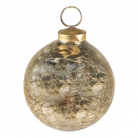 26GL3845 Christmas Bauble Ø 9 cm Gold colored Glass Christmas Decoration