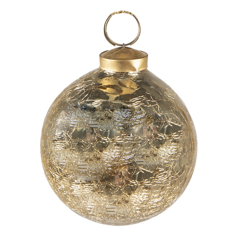 6GL3845 Christmas Bauble Ø 9 cm Gold colored Glass Christmas Decoration