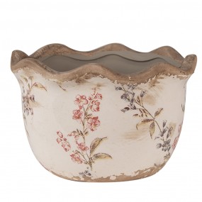 26CE1617S Pot de fleurs Ø 14x9 cm Beige Rose Céramique Fleurs Pot de fleurs d'intérieur