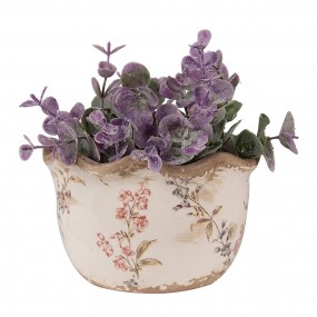 26CE1617S Pot de fleurs Ø 14x9 cm Beige Rose Céramique Fleurs Pot de fleurs d'intérieur