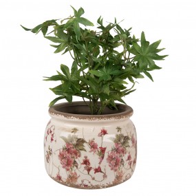 26CE1628L Pot de fleurs Ø 20x15 cm Beige Rose Céramique Fleurs Pot de fleurs d'intérieur