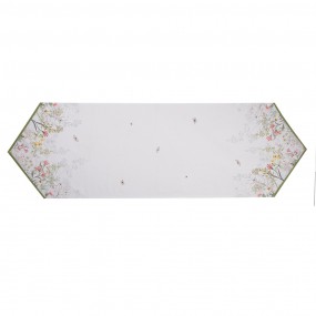 2WFF65 Table Runner 50x160 cm White Cotton Flowers