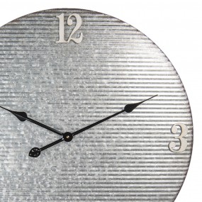 26KL0621 Wall Clock Ø 60 cm Grey Metal Round Hanging Clock