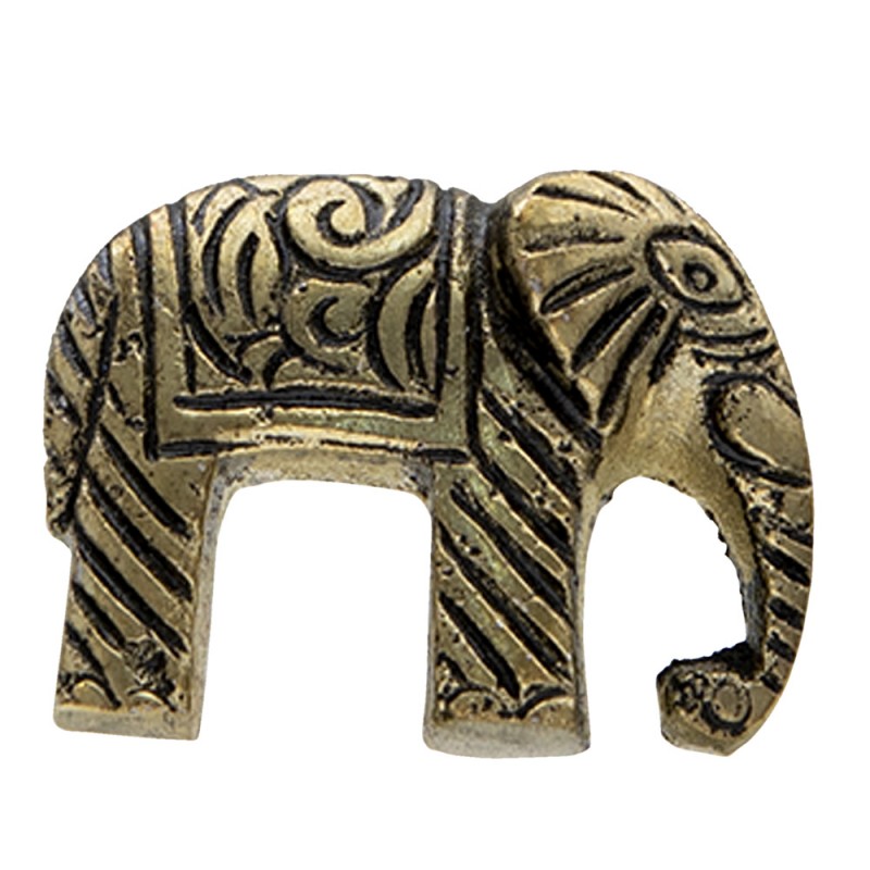 64987 Türknauf Elefant 4x3 cm Goldfarbig Stein Möbelknopf