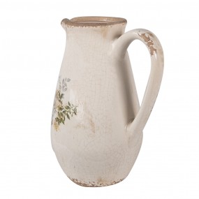 26CE1606M Decoration can 17x13x22 cm Beige Yellow Ceramic Flowers Pitcher