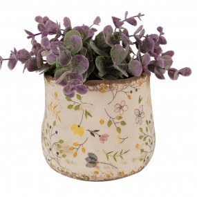 26CE1610XS Bloempot  Ø 11x10 cm Beige Geel Keramiek Bloemen Bloempot Binnen