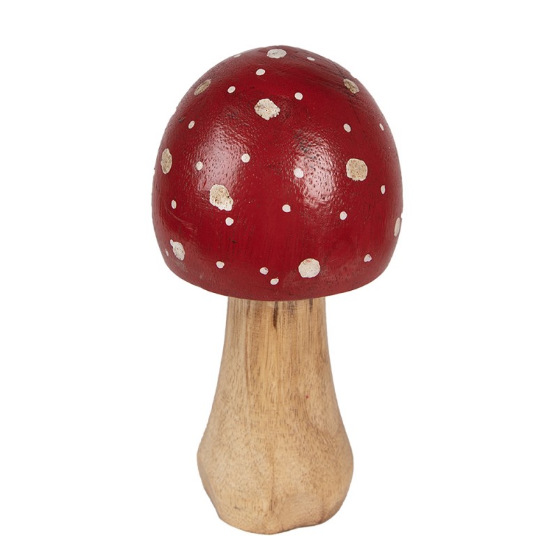 6H2309L Decoration Mushroom Ø 8x16 cm Red Wood