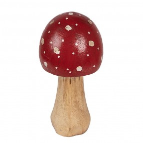 26H2309M Decoration Mushroom Ø 6x13 cm Red Wood