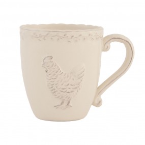2CHRMU Mug 225 ml Beige Ceramic Chicken Round Tea Mug