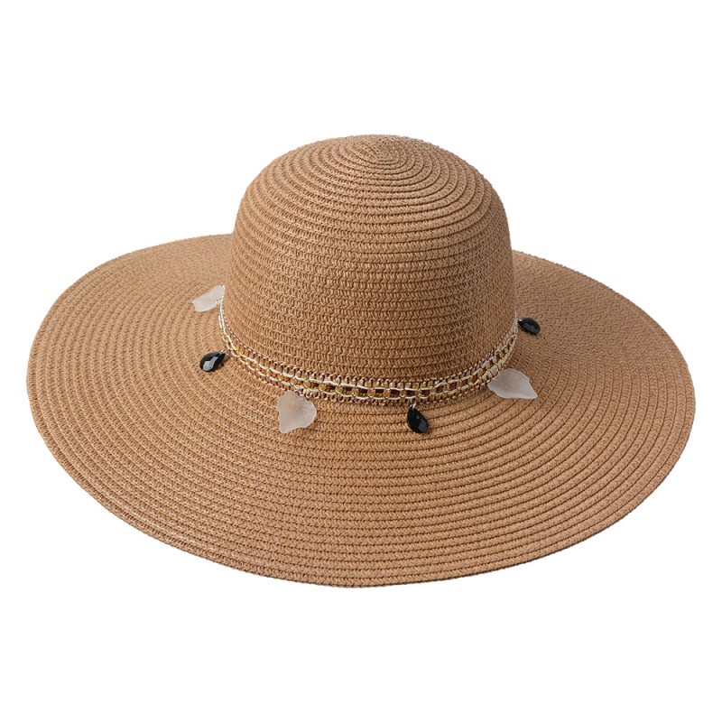 JZHA0098BE Cappello da donna Beige Paglia di carta Cappello da sole